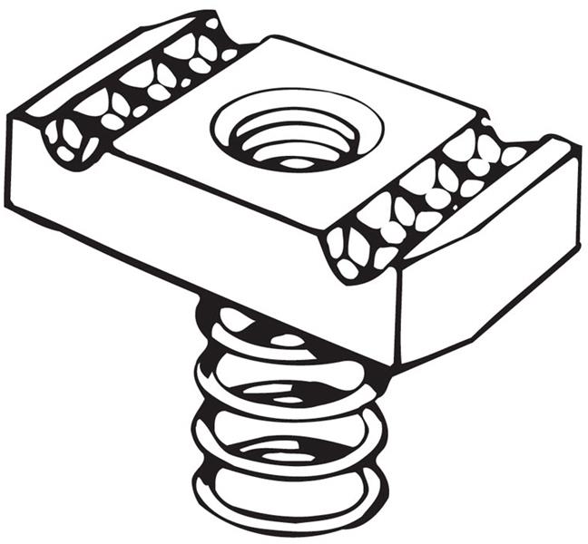dnFS-3/8RS E/G CHANNEL NUT W/SPRNG 3/8