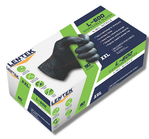 L600 NITRILE 6ML GLOVES LG BX100
